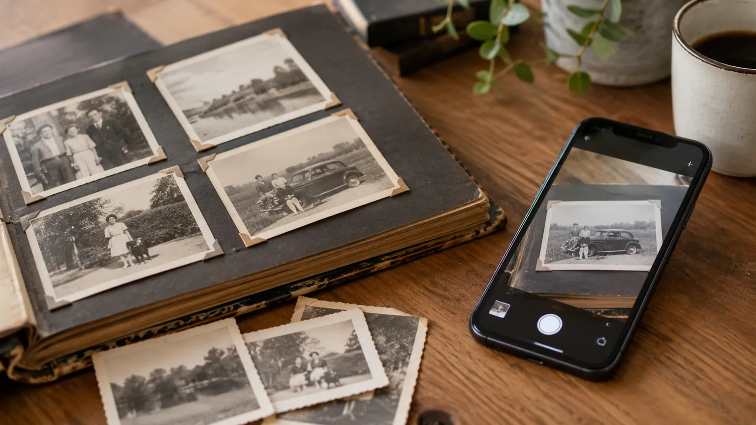 Fotos sammeln und alte Fotos für die Trauerfeier digitalisieren
