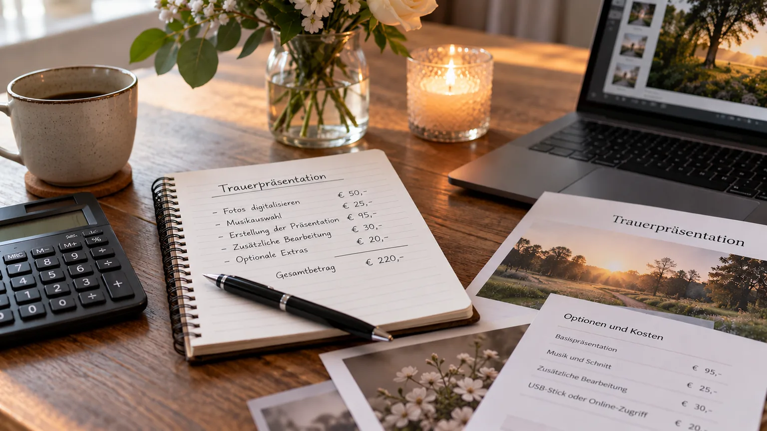 Was kostet eine Trauerfeier-Präsentation?